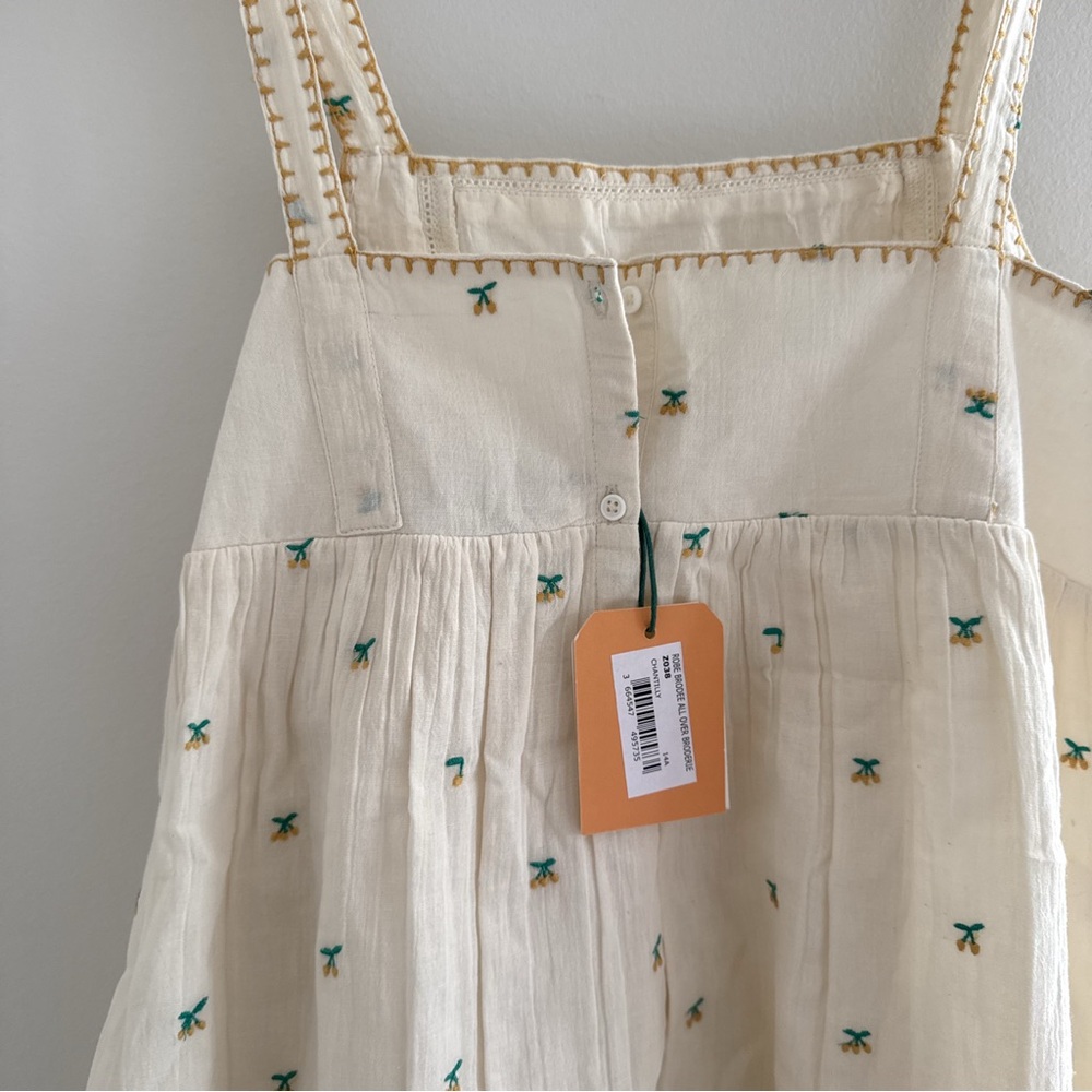 Emile Et Ida Girls Cream Sundress with Delicate Embroidery - Picture 5 of 7